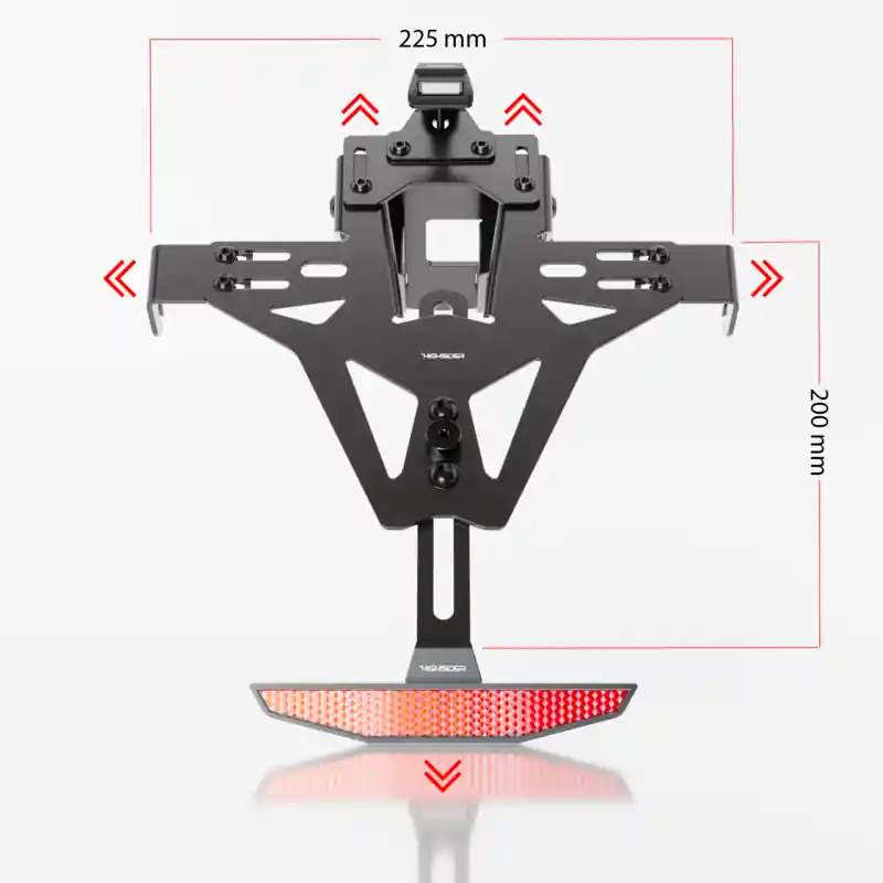 Sichere Zahlung Verstellbarer Kennzeichenhalter für Yamaha YZF-R3 15-18 / MT-03 16-18, inkl. Kennzeichenleuchte (E-Geprüft)