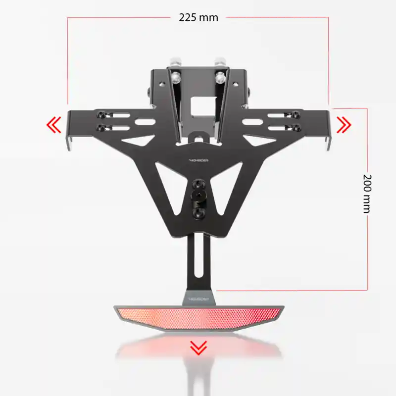Beliebt Modellspezifischer Kennzeichenhalter ohne Beleuchtung aus schwarz pulverbeschichtetem Stahl und mit stufenlos verstellbarem Neigungswinkel. Inkl. Anbauteile, keine Eintragung beim TÜV erforderlich