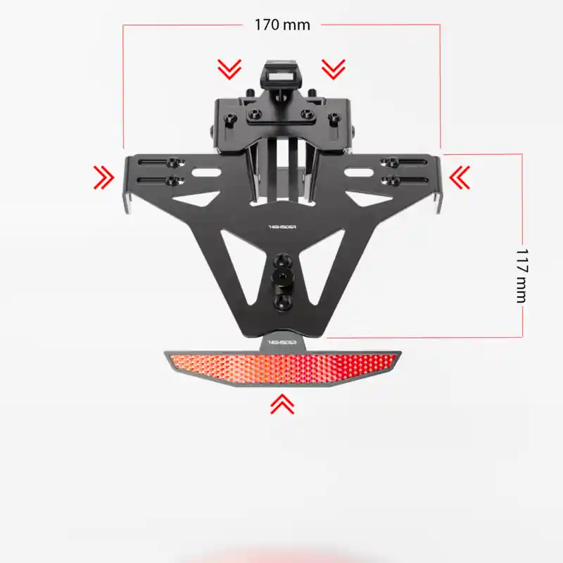 Kracherpreis Verstellbarer Kennzeichenhalter für Honda CBR 650 R /CB 650 R, 21-, inkl. Kennzeichenleuchte (E-Geprüft)