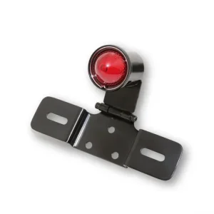 Super-Preis SHIN YO LED-Rücklicht OLD SCHOOL TYP6, schwarz, rotes Glas, mit verstellbarem Nummernschildhalter, E-geprüft.