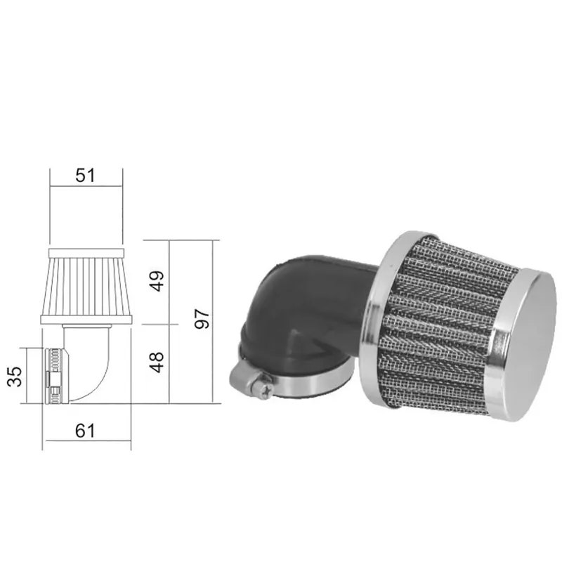 ScooterLibre Luftfilter Sport 35mm 90° 100601070 Schnäppchen