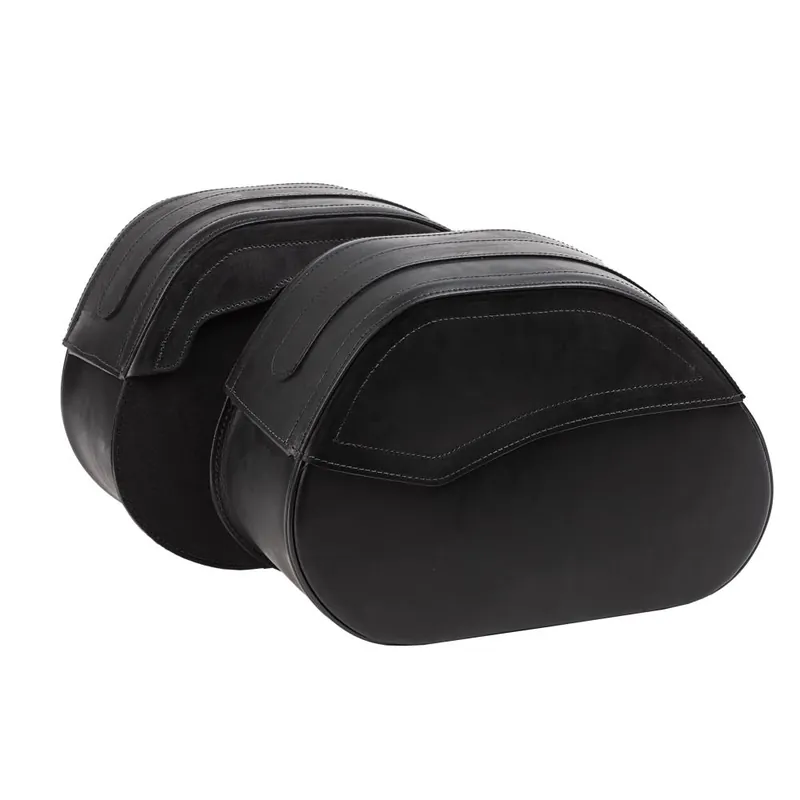 Ledrie Satteltaschen „Rigid“ Leder schwarz 20L Set für Motorrad Heißes Angebot