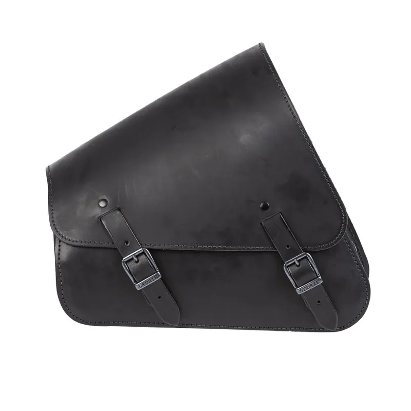 Billig Ledrie Rahmentasche mit Flaschenhalter aus Leder schwarz 11 Liter für Harley-Davidson Sportster