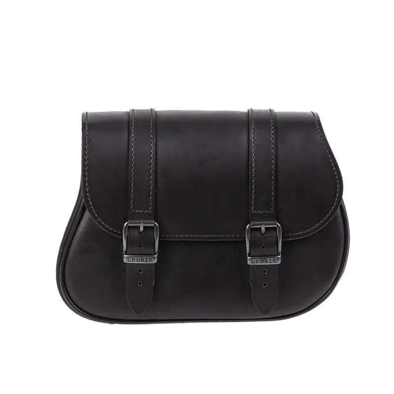 Ledrie Schwingentasche Leder schwarz 5L für Harley Davidson V-Rod Motorrad Kostenloser Versand