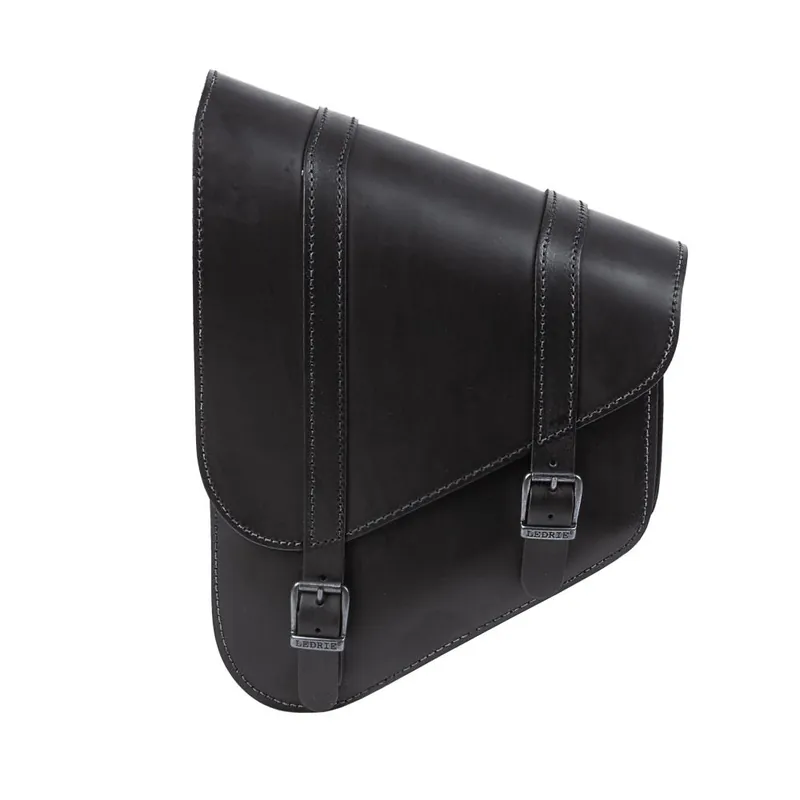 Ledrie Schwingentasche links mit Flaschenhalter 6,5L Schwarz – für Harley Softail & Cruiser Motorrad Neu