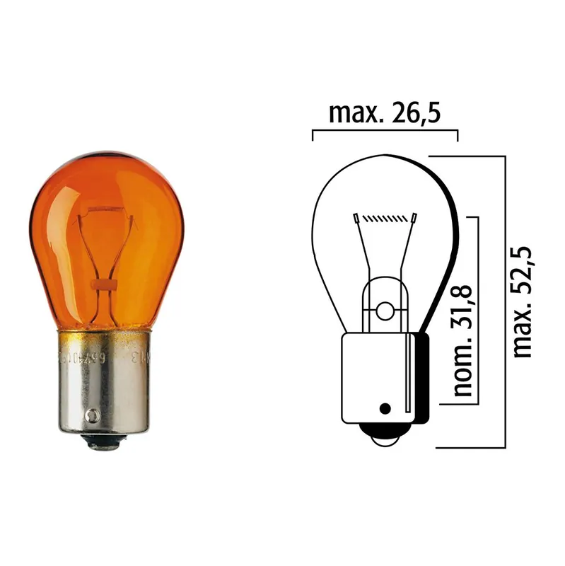 Flösser Lampen 12V 21W BA15s gelb VPE10 667101 Top-Preis