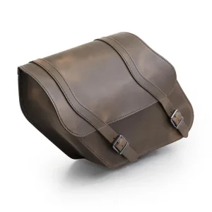Must-Have Ledrie Satteltasche links 11 Liter Leder braun mit Schnallen für Harley-Davidson Dyna