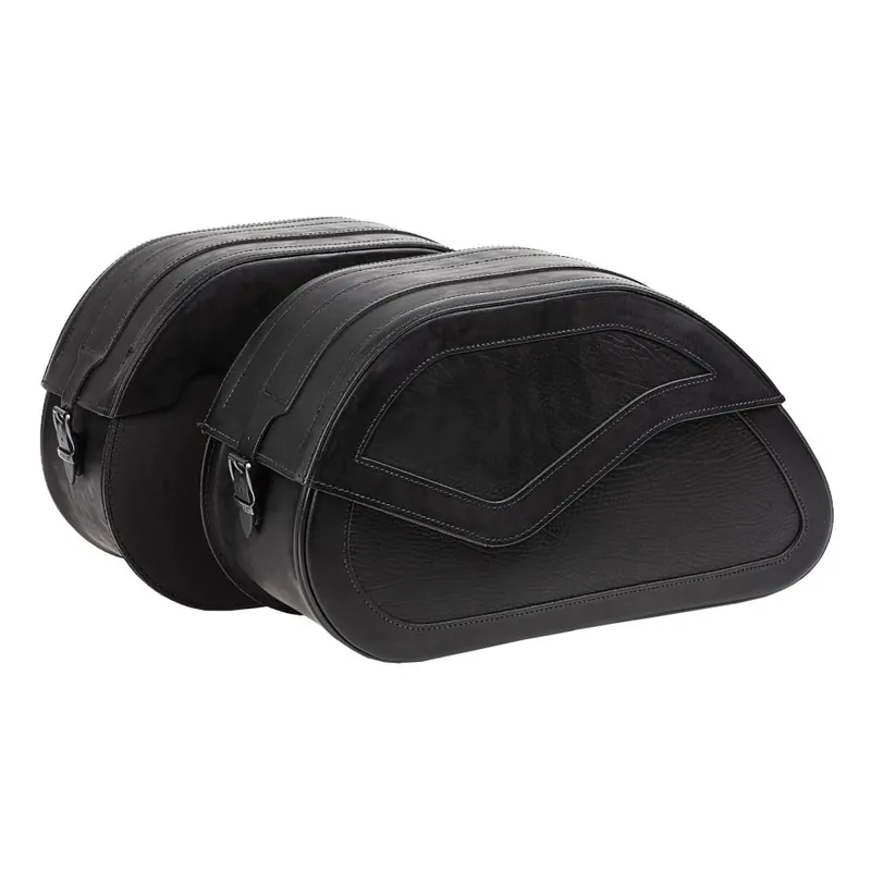 Ledrie Satteltaschen „Rigid“ aus Leder schwarz mit Schnallen – 27 Liter (1 Set) Sonderaktion