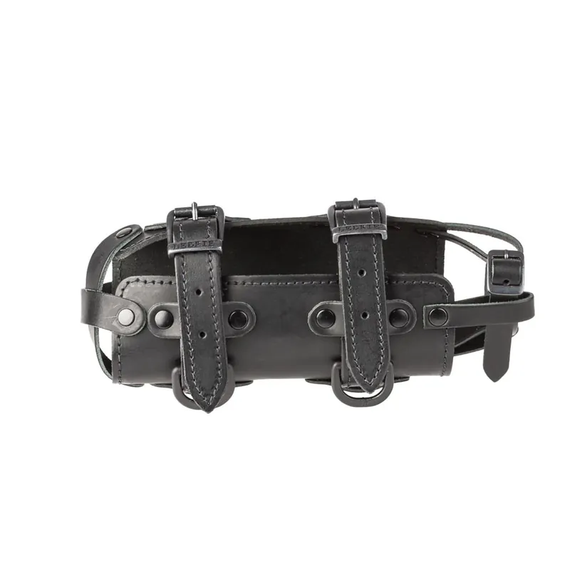 Billig Ledrie Flaschenhalter aus Leder schwarz für 1-Liter-Flasche – Motorrad