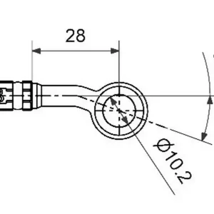 Highway Hawk Öse 20° zur Seite geknickt Länge 28mm silber für Bremsleitung oder Kupplungsleitung (1 Stück) Solange Der Vorrat Reicht