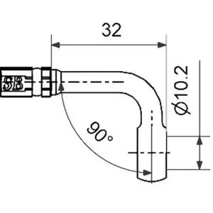 Highway Hawk Öse 90° geknickt Länge 30mm silber für Bremsleitung oder Kupplungsleitung (1 Stück) Günstig