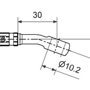 Markenprodukt Highway Hawk Öse 20° geknickt Länge 30mm silber für Bremsleitung oder Kupplungsleitung (1 Stück)