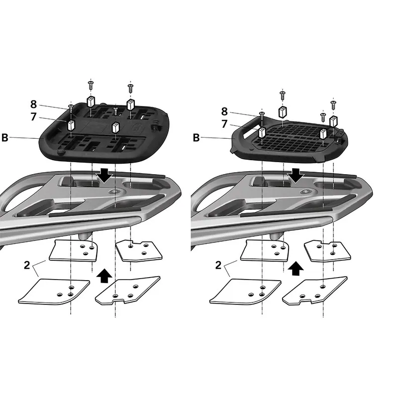 Preisknaller SHAD Gepäckträger Halteplatten Haltebleche W0RT19ST