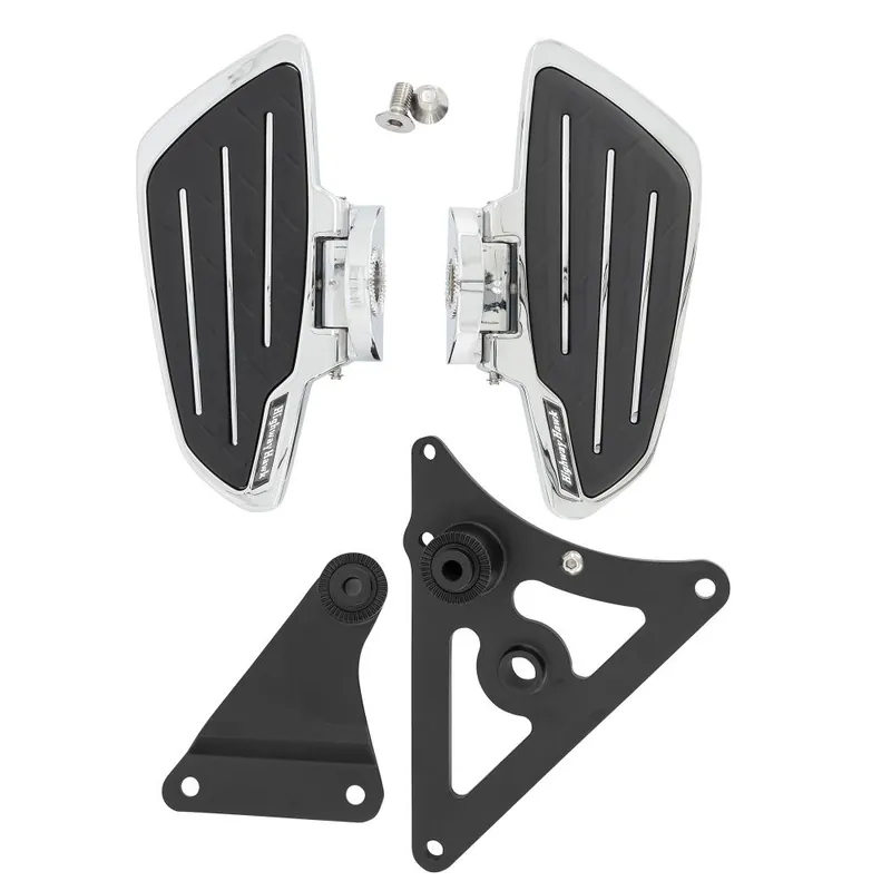 Direktkauf Highway Hawk Trittbretter Fahrer "New Tech Glide" Chrom für Kawasaki VN 1500/VN1600 Mean Streak - Suzuki VZ 1600 Marauder mit ABE