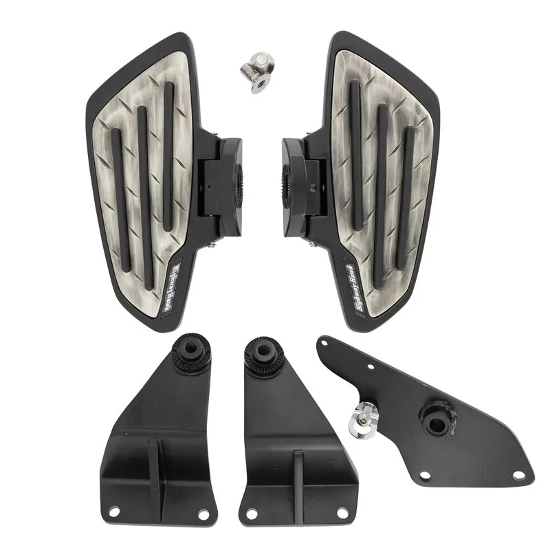 Highway Hawk Trittbretter Fahrer "New Tech Glide Metall" schwarz für Suzuki M 1500 Intruder mit ABE Zertifiziert