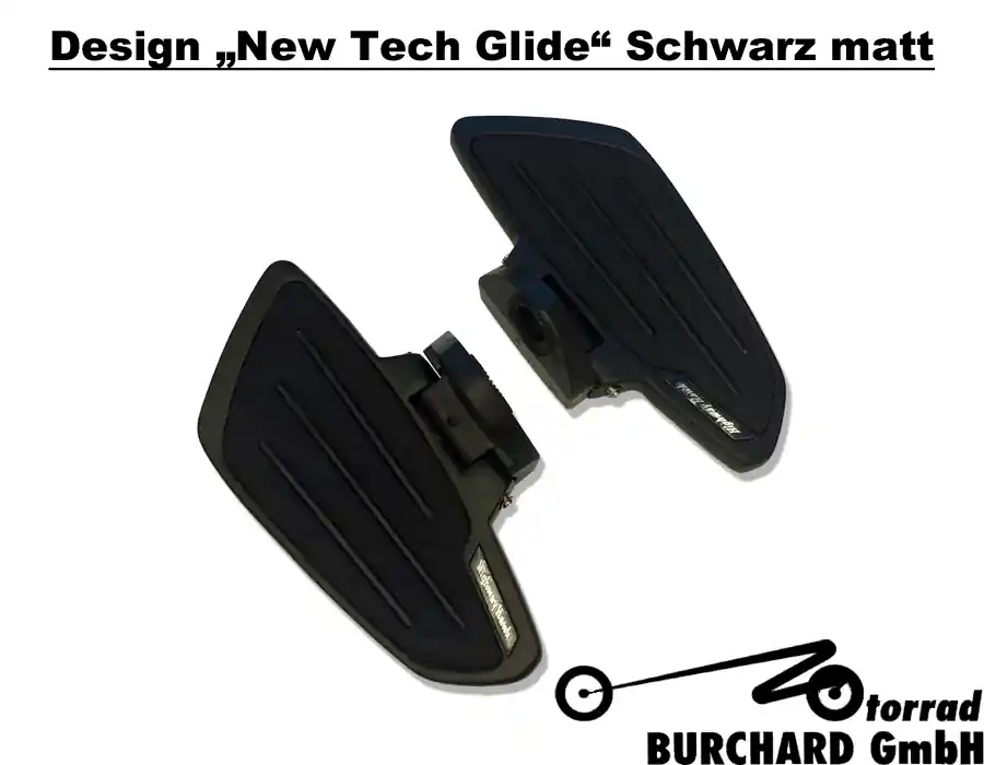 Sonderangebot Highway Hawk Trittbretter Fahrer "New Tech Glide" schwarz für Suzuki VS 600 - 750 - 800 - 1400 Intruder mit ABE