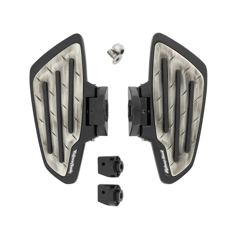 Highway Hawk Trittbretter Sozius "New Tech Glide Metall" schwarz Honda VT 750 Shadow - Spirit - Suzuki M 800 - C 800 - M 1500 - Yamaha XVS 125 - XV 535 - XV 1600 mit ABE Versand Am Gleichen Tag