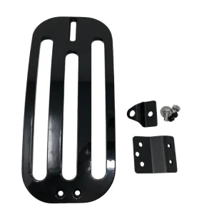 Letzte Chance Highway Hawk Gepäckträger Solo Rack "Billet" in schwarz glänzend - komplett mit Halterung für Harley-Davidson Sportster '91-up/ Dyna'96-up/Softail  '84-up