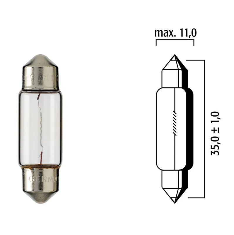 Super-Preis Flösser Lampen 6V 5W SV8.5 11x35 Soffitte VPE10 4032
