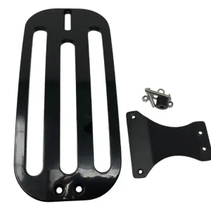 Highway Hawk Gepäckträger Solo Rack "Billet" in schwarz glänzend - komplett mit Halterung für Honda VT 750 Shadow und Spirit Kostenloser Versand