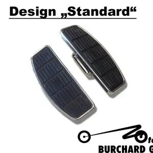 Geprüft Highway Hawk Trittbretter Fahrer "Standard" Chrom für Yamaha XVS 650, 1100 Drag Star mit ABE und Haltesatz