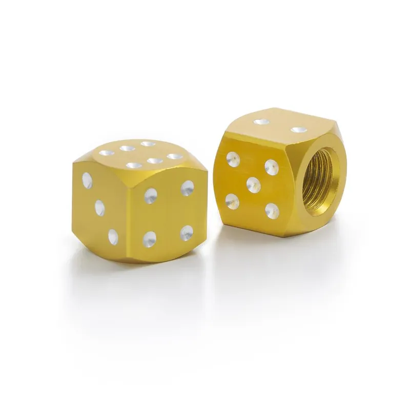 Gratis Versand Ventilkappen „Cube“ Gold eloxiert – Highway Hawk (2 Stück)