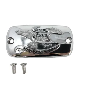 Jetzt Bestellen Highway Hawk Bremszylinderdeckel mit Emblem "Live to Ride" für Honda VT, Honda VF, Honda VTX, Yamaha XV, Yamaha XVZ