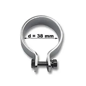 Highway Hawk Motorrad Schelle 38 mm Auspuffschelle Rohrverbinder Stahl verchromt 1 Stück Kostenfreie Lieferung