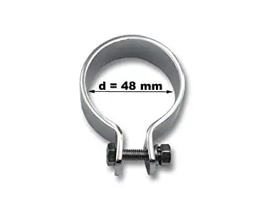 Highway Hawk Motorrad Schelle 48 mm Auspuffschelle Rohrverbinder Stahl verchromt 1 Stück Knallerangebot