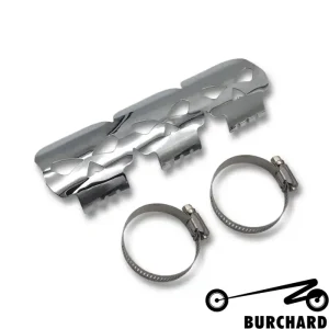 Neue Ware Highway Hawk Hitzeschutz Hitzeschild "Skull" Auspuff Krümmer Motorrad d = 60 mm L = 230 mm Chrom