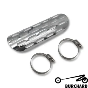 Highway Hawk Hitzeschutz Hitzeschild "Old Skool" Auspuff Krümmer Motorrad d = 60 mm L = 230 mm Chrom Bestseller