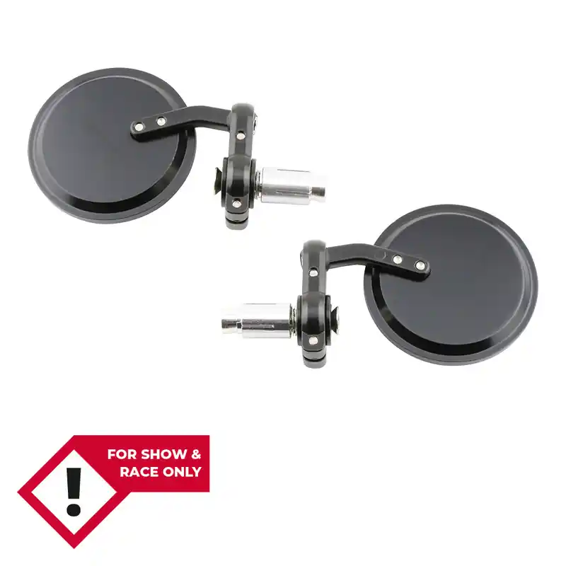 Billig HIGHSIDER smart Lenkerendenspiegel Schwarz Rund (Paar)