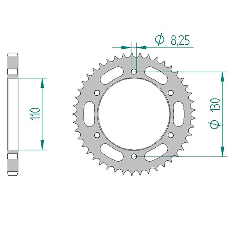 Billig AFAM Kettenrad STAHL #428 44 Zähne 12226-44