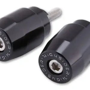 HIGHSIDER Lenkergewichte für 1 Zoll Lenkerendenspiegel, Alu, schwarz eloxiert, für div. HONDA Originallenker, M6, 1 Set Nur Heute