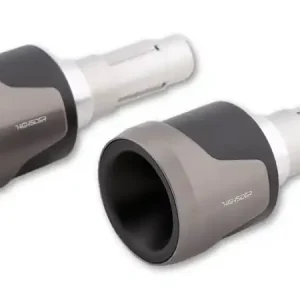 HIGHSIDER AKRON-XL Lenkergewichte, edel designte Lenkerenden, hervorragend in Kombination mit den optisch abgestimmten Lenkergriffen AKRON, schwarz mit Kappe in verschiedenen Farben, Paar. Begrenztes Angebot