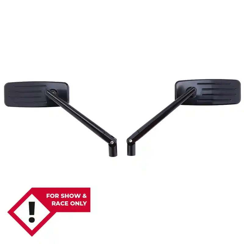 HIGHSIDER Verkleidungsspiegel "ACTION" schwarz eloxiert, Stiel verstellbar und drehbar, 1 Paar, ohne E-Prüfzeichen Zertifiziert