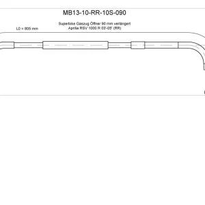 Burchard Excellence Superbike Gaszug A "Öffner" +9,0cm verlängert schwarz Aprilia RVS 1000 R 04-05 Echt