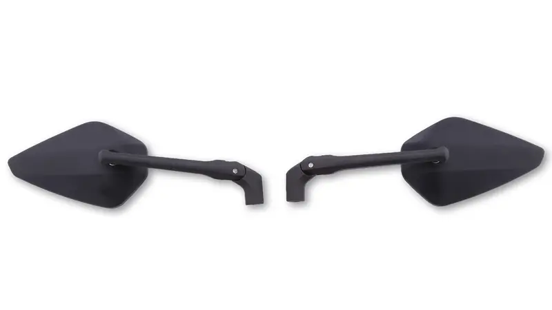 Neu Im Sortiment HIGHSIDER Lenkerspiegel Alu COLUMBIA 2, verstellbarer Spiegelarm, matt schwarz eloxiert, mit extra Adapter für YAMAHA, Paar, E-geprüft