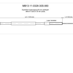Burchard Excellence Superbike Kupplungszug +6,0cm verlängert schwarz BMW R 1200 ST 05-08 Top-Preis