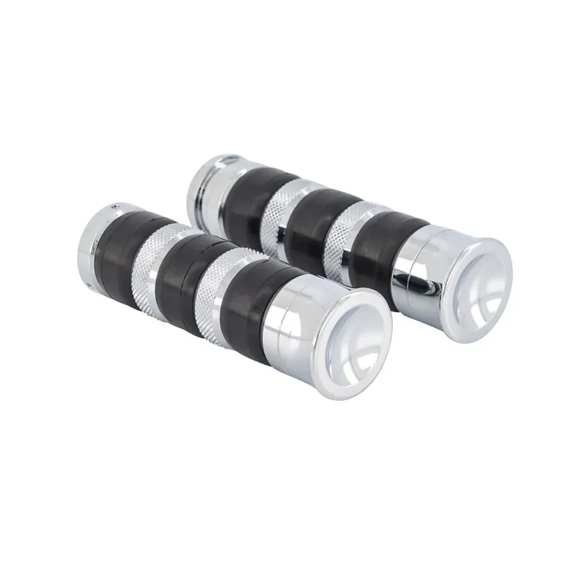 Highway Hawk Griffbezüge Lenkergriffe "Alu Chrom" für 1" (25,40 mm) Lenker für elektronische Gaszugaufnahme  - ohne herausnehmbaren Endkappen Billig