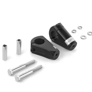 Günstig Highway Hawk Lenkerhalter - Riser "Spartican 65 mm für 32mm 1 1/4" Klemmung" zur Verwendung an Gabelbrücken von 10, 12mm Durchführungen schwarz TÜV