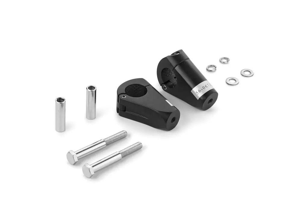 Günstig Highway Hawk Lenkerhalter - Riser "Spartican 65 mm für 32mm 1 1/4" Klemmung" zur Verwendung an Gabelbrücken von 10, 12mm Durchführungen schwarz TÜV