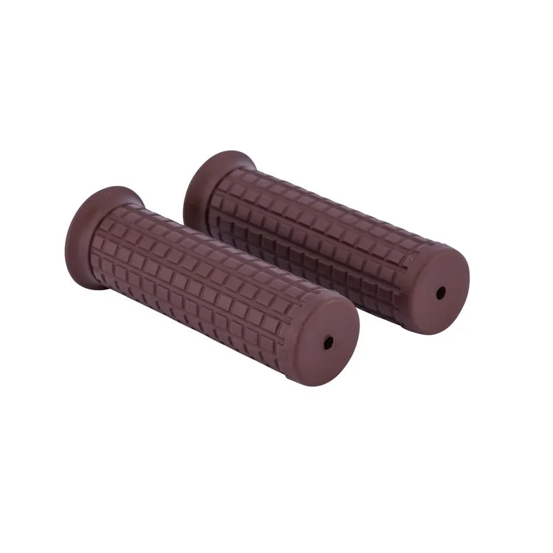 Günstig Highway Hawk Griffbezüge Lenkergriffe "Tuck N Roll Brown" für 1" (25,40 mm) Lenker ohne Gaszugaufnahme - ohne herausnehmbaren Endkappen