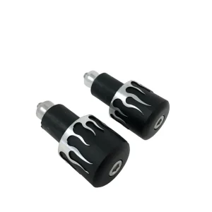 Preiswert Highway Hawk Lenker Endkappen in schwarz matt mit Flammen für 25,40 mm (1'') Lenker (2 Stück)