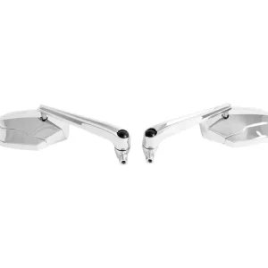 Garantierte Lieferung Highway Hawk Motorrad Spiegel Set "Griffith" in Chrom mit E-Prüfzeichen, mit Yamaha + HD Adapter (2 Stück)