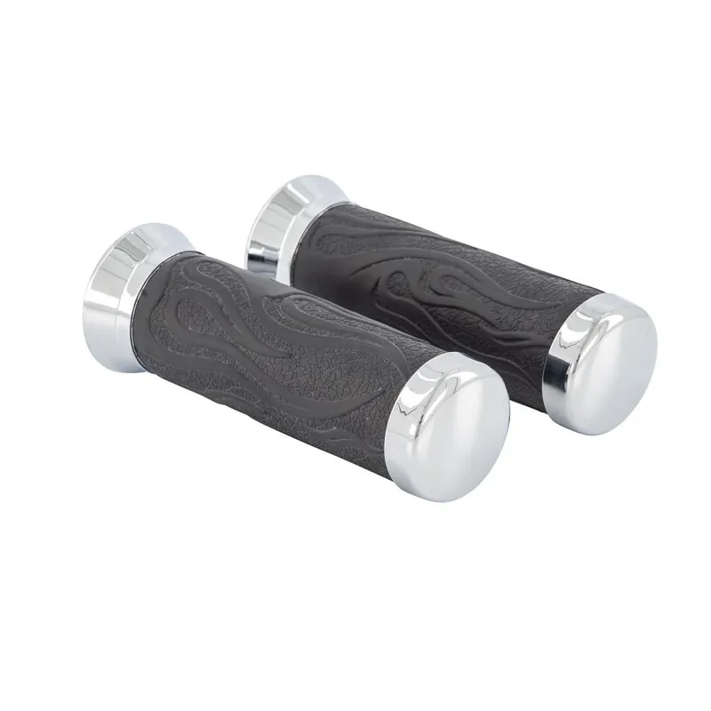 Highway Hawk Griffbezüge Lenkergriffe "Flammen" für 7/8" (22 mm) Lenker ohne Gaszugaufnahme - ohne herausnehmbaren Endkappen Beliebt