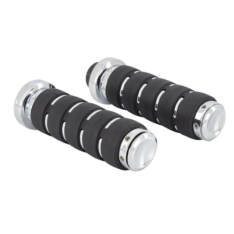 Neu Im Sortiment Highway Hawk Griffbezüge Lenkergriffe "Air" für 1" (25,40 mm) Lenker mit Gaszugaufnahme - mit herausnehmbaren Endkappen