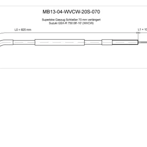 Meistverkauft Burchard Excellence Superbike Gaszug B "Schließer" +7,0cm verlängert schwarz Suzuki GSX-R 750 08-10