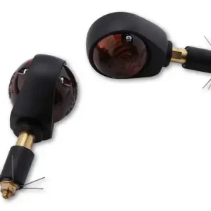 HIGHSIDER smart Ochsenauge Glühlampen Lenkerendenblinker Gehäuse Schwarz / Linse Rauchgrau (Paar), Vorn & Hinten Highlight