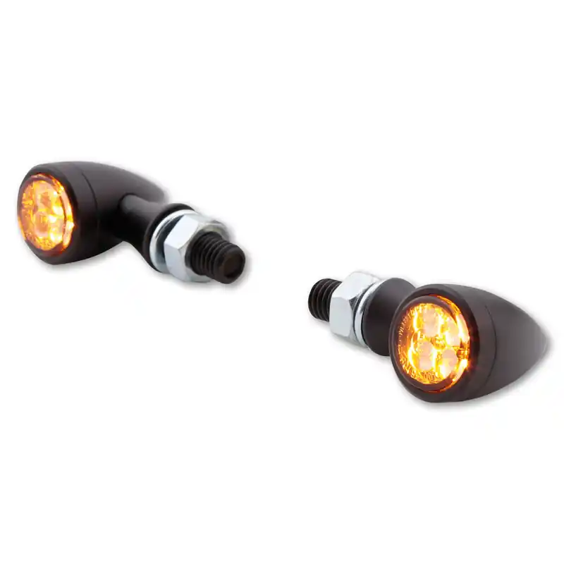 Knallerangebot HIGHSIDER smart Sixteen-Bullet LED Blinker Gehäuse Schwarz / Linse Rauchgrau (Paar), Vorn & Hinten